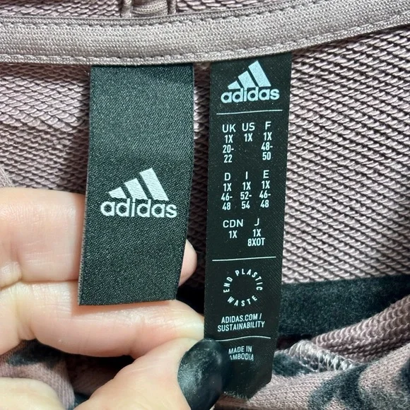 Adidas Mauve and Black animal print Hoodie - Picture 4 of 4